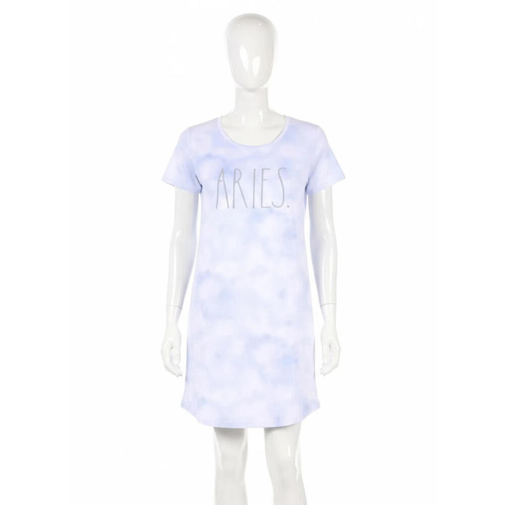 Rae Dunn “ARIES.” Cloud Tie-Dye Sleep Shirt Tee Dress | Small | NWT